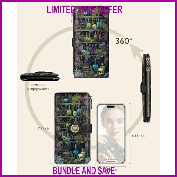 RFID Blocking Bifold Wallet with Zipper Coin Pocket, PU Leather Travel Billfold - Picture 6 of 7